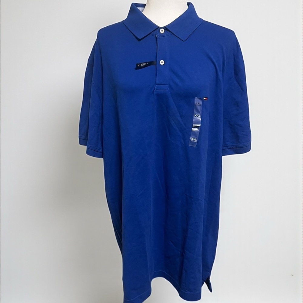 Tommy Hilfiger Royal Blue Polo Shirt‎ Slim Fit Stretch Mesh